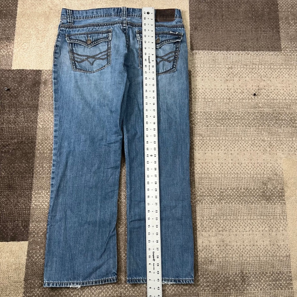 Seven7 Men's Straight Leg Denim Jeans Size 38x32 Pockets‎ Boho Whiskering - Picture 6 of 10